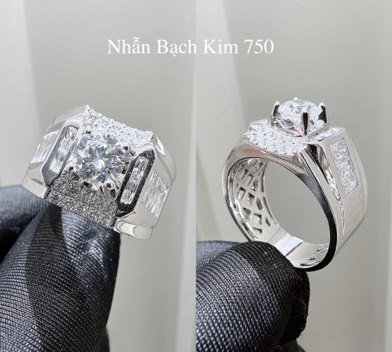 Nhẫn Nam Bạch Kim Ý 750 NN1176